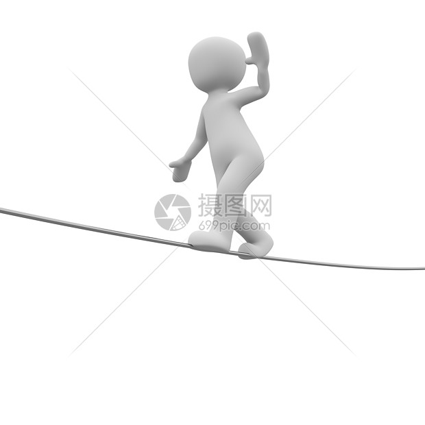 绳绳画家伙计绘画插图平衡绳舞者勇气挑战艺术家男人白色图片