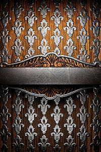 木本底金属金属风格抛光艺术木头插图装饰框架反射装饰品图片