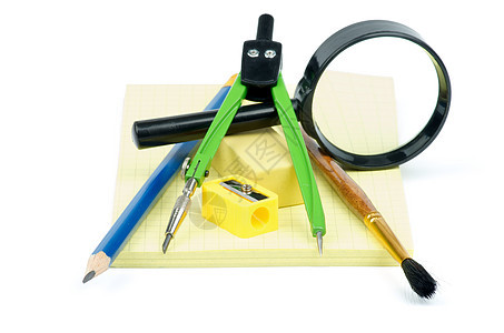 准备研究蓝色橡皮塑料绿色测量办学黄色办公用品绘图卷笔刀图片
