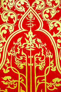 泰国语模式木头金子装饰红色戒指棕色环形古董雕刻图片