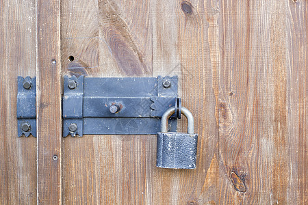 旧锁谷仓入口木头金属法律出口装饰隐私房子监狱图片