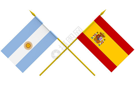 阿根廷和西班牙的旗旗背景图片