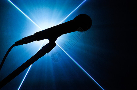 扩音器射线展示音乐人声黑色唱歌辉光收音机激光蓝色图片