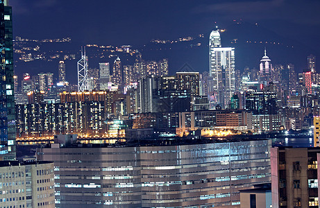 晚上在市中心的香港景观天空办公室场景假期天际旅行玻璃经济建筑图片