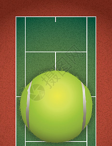 现实成文的网球法院和背景图片