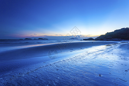 香港海滩日落图片