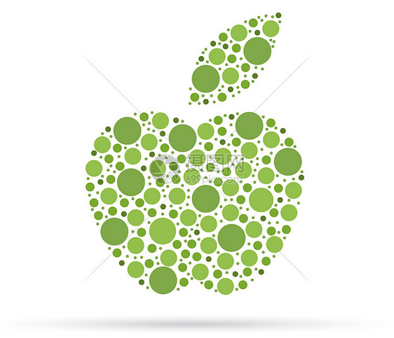 绿苹果食物奶奶小吃水果艺术插图白色叶子对象健康饮食图片