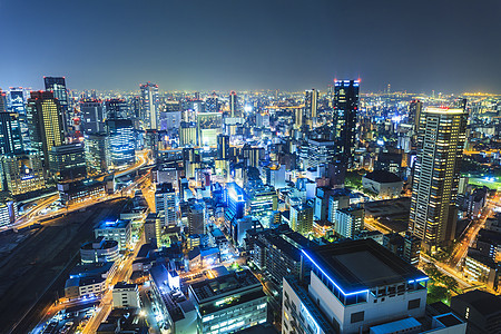 日本市中心大阪夜景图片