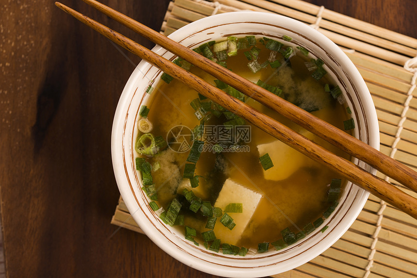日本面汤午餐美食海藻饮食黄豆竹子盘子食物昆布蔬菜图片