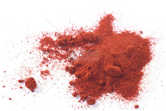 红辣椒地面白色香料辣椒粉末红色图片