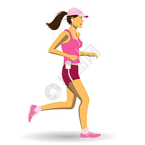 妇女慢跑赛跑者插图女性跑步女孩女士慢跑者运动背景图片