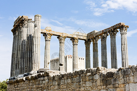 戴安娜罗马寺庙 埃沃拉 葡萄牙阿伦乔废墟位置外观旅行遗迹世界世界遗产考古学柱子景点图片
