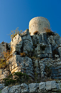 法国RhoneAlpes岛Balazuc位置外观建筑学世界建筑岩石旅行图片