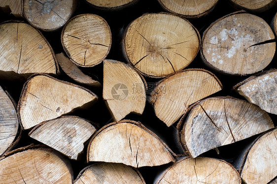 木柴堆日志储存树干材料柴堆团体木材圆圈图片