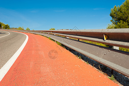 双碰撞屏障栏杆水平曲线安全上坡自行车车道预防摩托车手弯曲图片