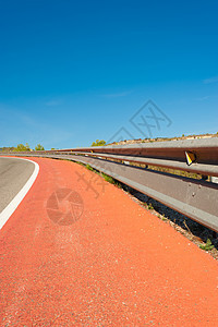 双碰撞屏障安全自行车车道上坡栏杆曲线摩托车手弯曲预防图片