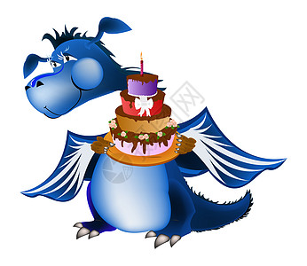 黑暗蓝龙新年是2012年的象征动物领结婚礼叶子庆典巧克力礼物惊喜卡片蜡烛图片
