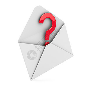 白色背景上的电子邮件概念 孤立的 3D 图像技术插图长方形红色地址互联网垃圾邮件问候语文档解决方案图片