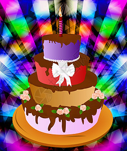 庆祝开胃派叶子蜡烛蛋糕巧克力派对周年馅饼婚礼惊喜礼物图片