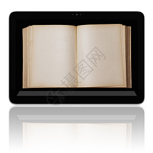 电子书电子阅读器平板电脑技术监视器框架空白文学工具屏幕教育创新软垫图片