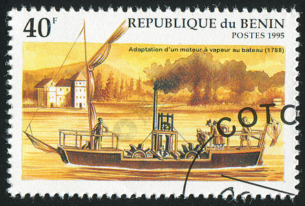 蒸汽船海洋邮件邮票邮戳海豹血管渡船运输汽船轮船图片