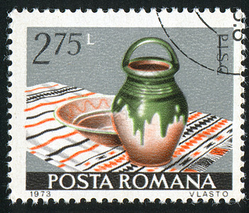 计价和处理器邮戳装饰品桌布国家水壶集邮陶器邮票圆圈邮件图片