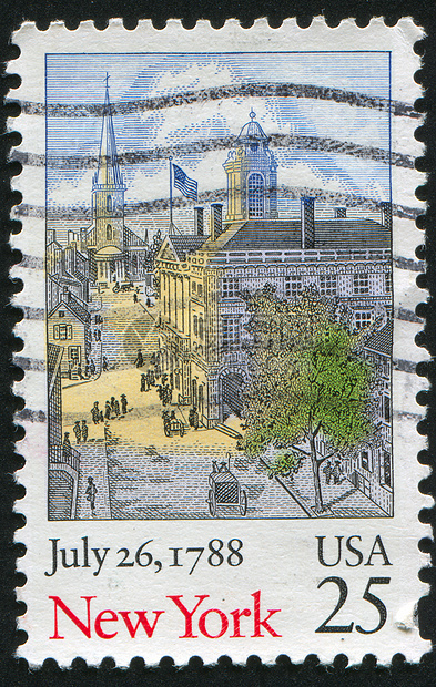 纽约邮票教会集邮建筑学人行道房子司机信封历史性邮件图片