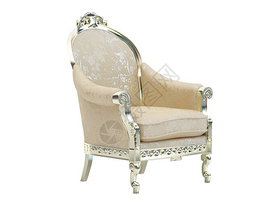 旧手扶椅插图渲染椅子座位装饰风格扶手椅木头白色背景图片