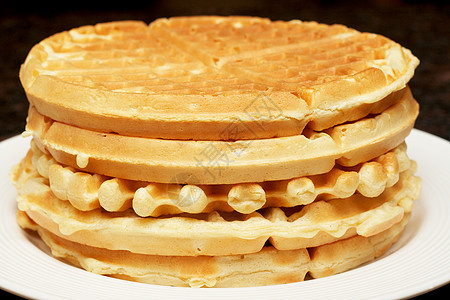 比利时华饼营养烘烤味道白色食物面包盘子晶圆美食甜点图片