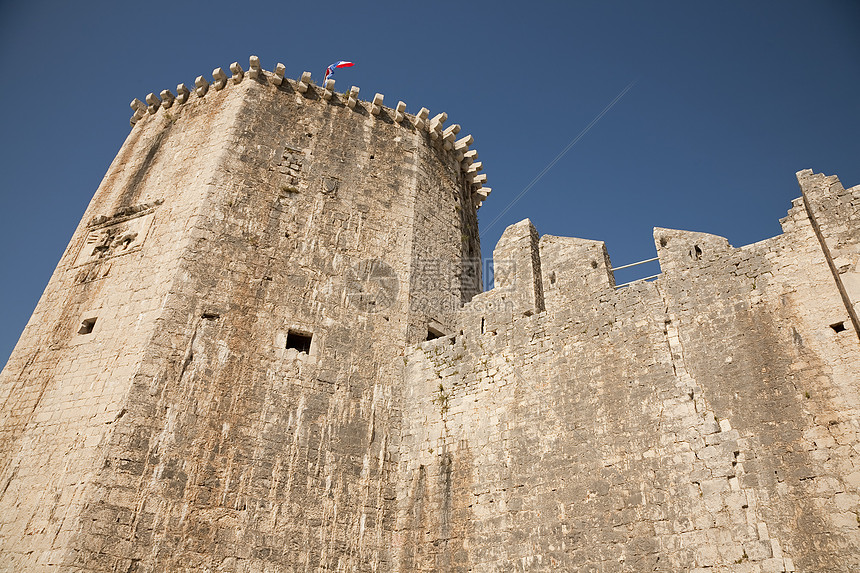 克罗地亚特罗吉尔城堡历史旅游游客遗产城市世界阳光历史性地标假期图片
