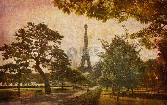 巴黎梦想公园日光脚步摄影城市吸引力传统明信片地标时间图片