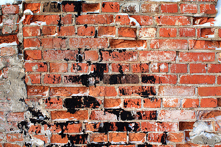 旧砖墙矩形建筑学材料黑色积木边界红色石头棕色水泥图片