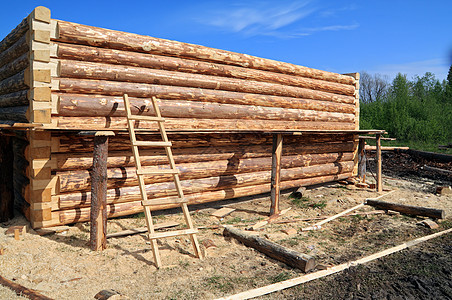 新建建筑新大楼的建造框架建房木工建筑学财产桁架工具松树材料家庭图片