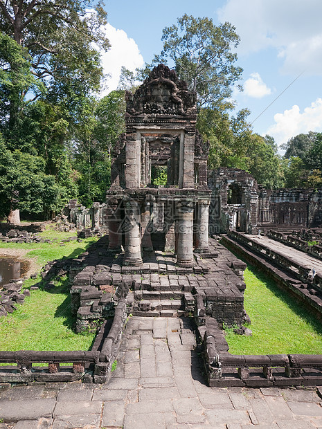 柬埔寨暹粒的柏威汗寺寺庙建筑学宗教文化石头废墟高棉语图片
