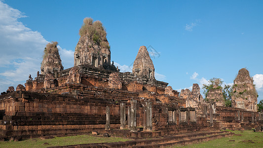柬埔寨暹粒的先鲁普寺文化石头寺庙建筑学高棉语宗教废墟红土图片