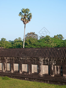 柬埔寨吴哥Wat周围的墙壁图片