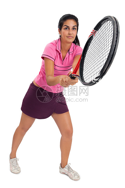 网球玩家挥棒图片