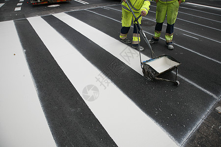 交叉交通街道工人工业生活绘画道路白色水平行人图片