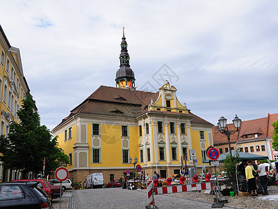 德国Bautzen教会街道教堂都市观光蓝天正方形房屋游客市政图片