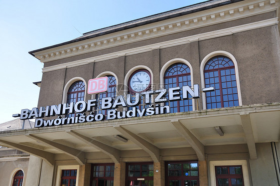 德国Bautzen风景都市天空街道旅游车站火车站懒汉房屋游客图片
