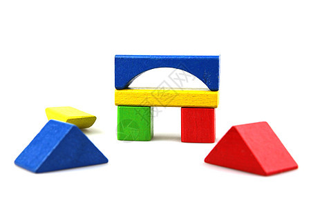 木制构件婴儿期红色童年构造白色闲暇玩具立方体黄色创造力图片