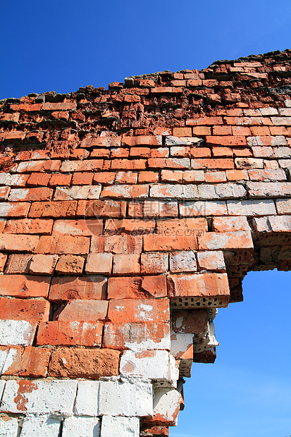 天体背景上的老砖墙Name材料房子棕色石头灰尘修理岩石拆除红色水泥图片