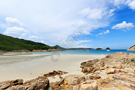 香港赛湾海滩天空旅游假期海岸蓝色热带天气海洋放松晴天图片