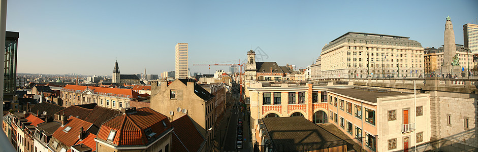 布鲁塞尔的全景观天际建造风景摩天大楼建筑城市商业全景街道天空图片