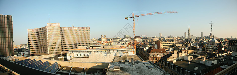 布鲁塞尔的全景观风景街道建造摩天大楼天际信仰全景商业城市天空图片