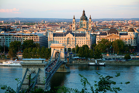 布达佩斯 下午深下午景观游客历史性外观旅行教会城市议会地方热情图片