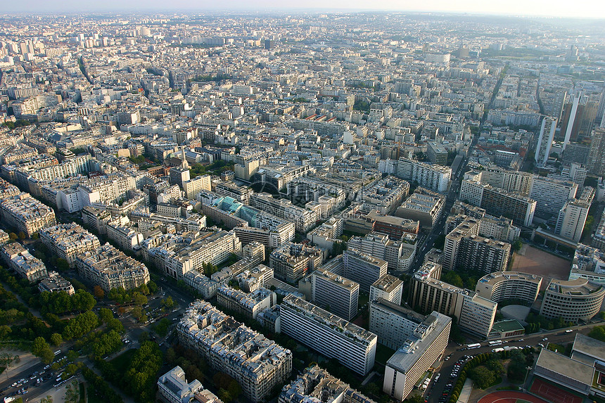 巴黎空中观察中心景观街道场景天空首都建筑全景城市纪念碑图片