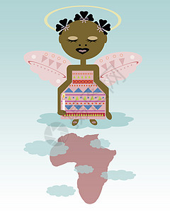 非洲天使飞行婴儿礼物庆祝问候蜡烛宗教光环翅膀圣餐图片