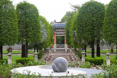 中华花园植物建筑学木头公园装饰叶子建筑历史桌子旅行图片