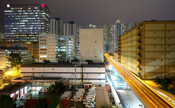 市区市区夜间建筑交通运动街道市中心风暴住宅天际夜生活天线图片